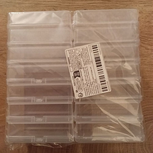 Storage boxes new, set of 14, transparent plastic