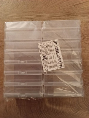 Storage boxes new, set of 14, transparent plastic