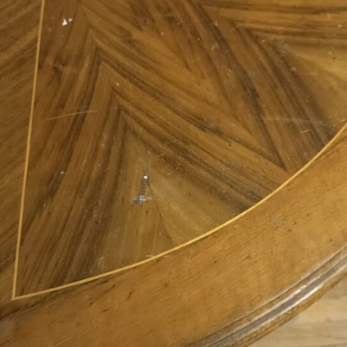 Antique folding table used that converts to round
