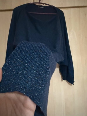 Blousedress like new, shiny blue
