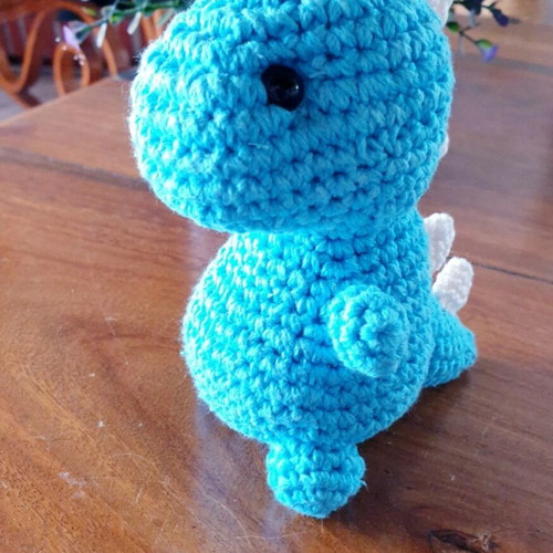 T Rex Dinosaur Crochet Handmade New, Turquoise