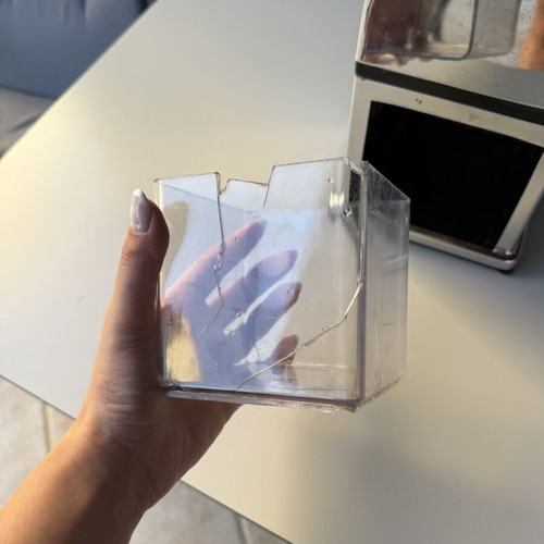 Ice crusher used, inox with broken plastic part