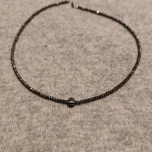 Gregio faux bijou necklace new with hematite and marcasite beads gray silver
