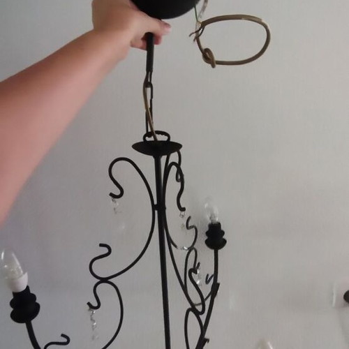 Vintage ceiling pendant light with decorative crystals like new