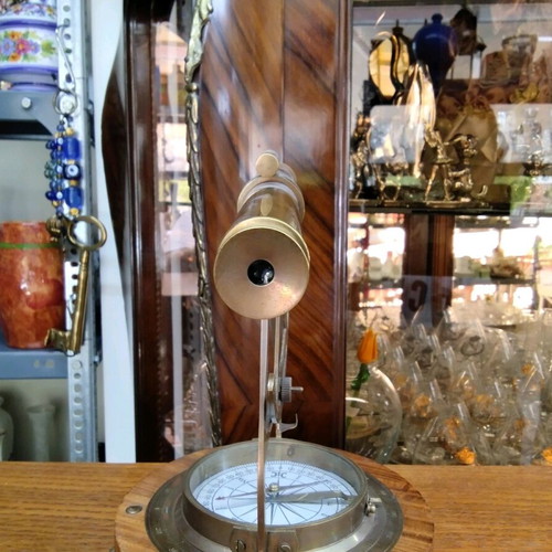 Antique brass telescope with compass like new