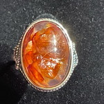 Fire Quartz Silver Ring one size