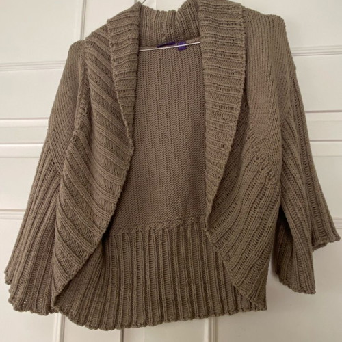 Mexx knitted cardigan used, beige, size M with short sleeves