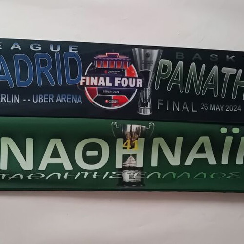 Panathinaikos Basketball Scarf and Banner Set Final Four Berlin 2024 New