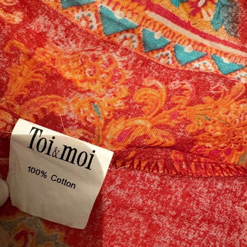 Toi&Moi women's top vest like new, red and turquoise