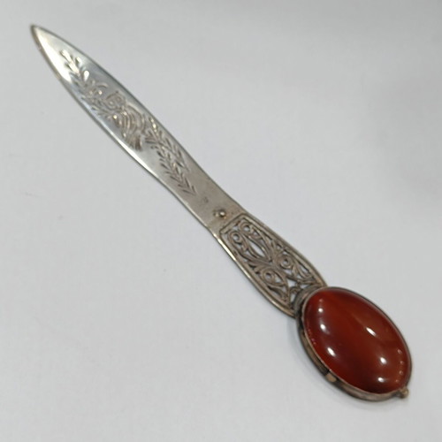 Vintage Silver Letter Opener 925 with Semi-Precious Stone like new