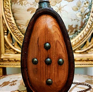 Παλαιό φλασκι - παγούρι, μπούκλα ξύλινο χειροποίητο, παραδοσιακό αντικείμενο, λαϊκή οικοτεχνία