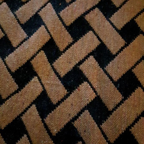 Handmade wool rug runner used, 338x63cm