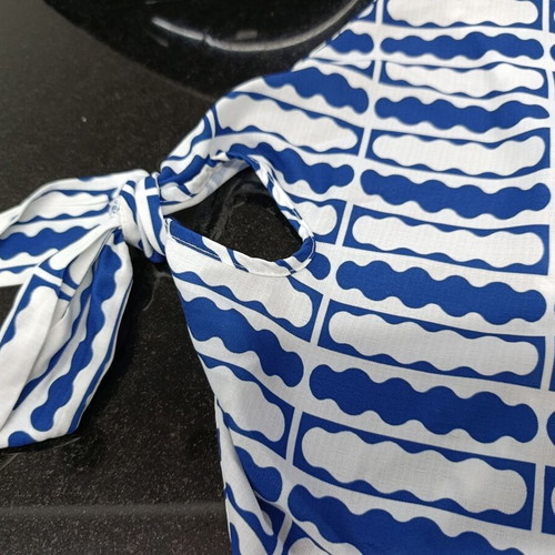 Summer sleeveless dress with back tie Shein new, white and blue, size M