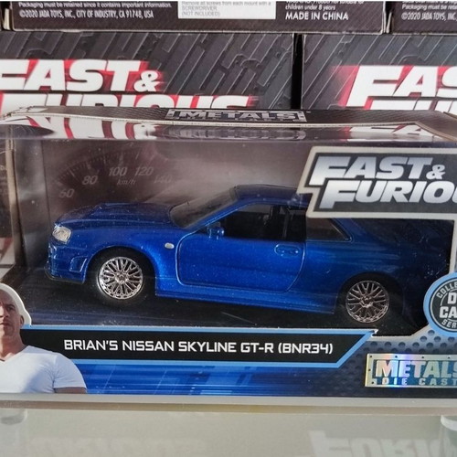 Fast & Furious Brian's Nissan Skyline GT-R (BNR34) metal model like new 1:32