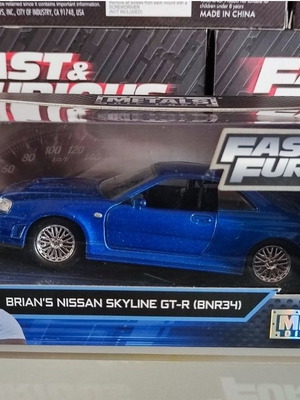 Fast & Furious Brian's Nissan Skyline GT-R (BNR34) μεταλλικό μοντέλο σαν καινούργιο 1:32