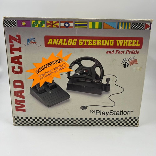 Mad Catz Analog Steering Wheel and Pedals used for Playstation 1