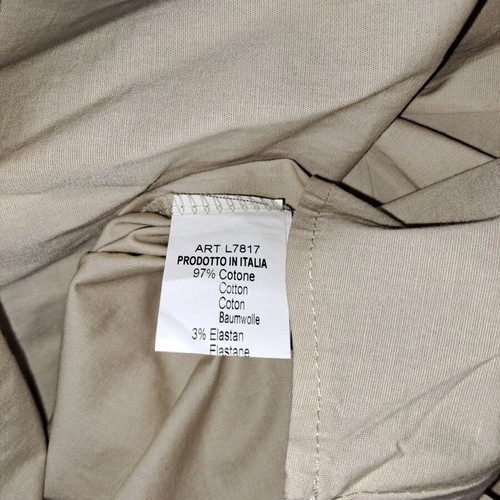 Elegant Cotton Dress size M, beige, made in Italy