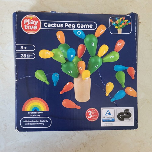 Montessori Cactus Peg Game with Letters