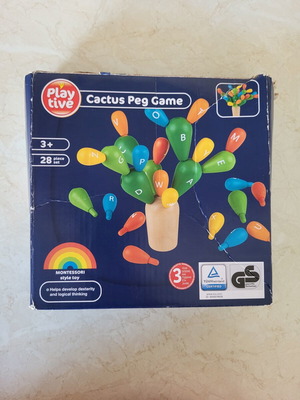 Montessori Cactus Peg Game with Letters