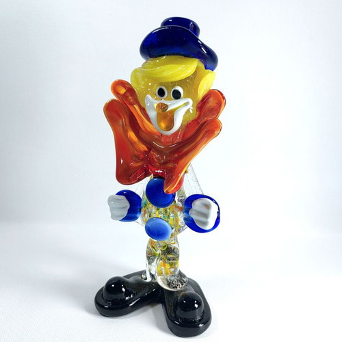 Murano Venetian Art Glass Clown Figurine 21cm H. like new