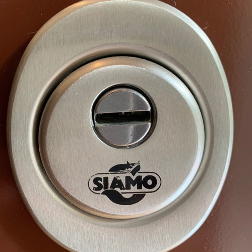 Siamo Doors security door used, exterior aluminum brown