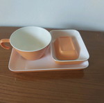 Olympic Airways serving set used, orange color