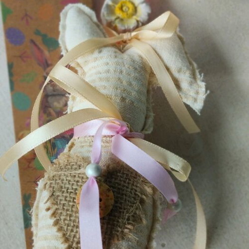Handmade Easter candle with removable bunny and plaster decorative gift set