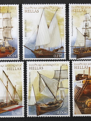 Ασφράγιστα γραμματόσημα 2012 "Ελληνική Ναυτιλία" μέρος Β' σειρά 6 τεμαχίων