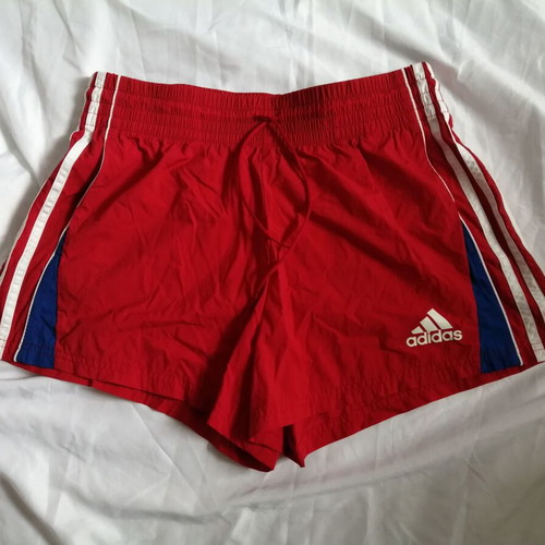 Adidas women's retro sports shorts size S like new, red