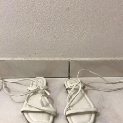 White sandals used, size 36, with ankle straps