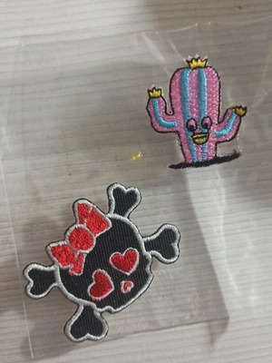 Iron-on patches new (skeleton and cactus)