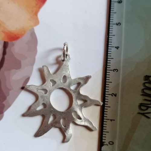 Silver 925 sun pendant with matte finish new