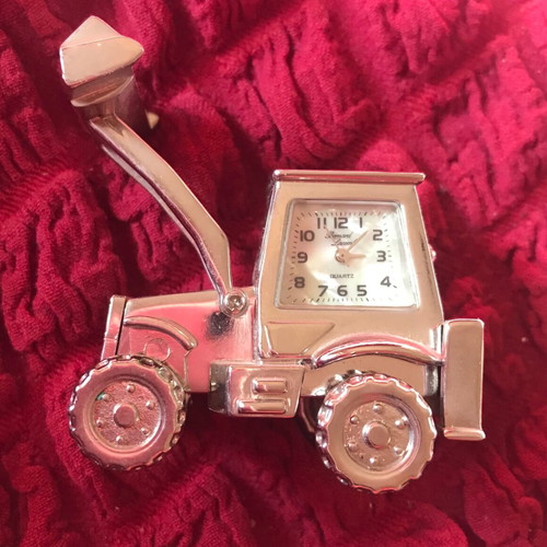 Miniature Excavator Table Clock quartz like new