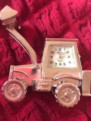 Miniature Excavator Table Clock quartz like new