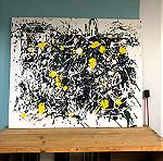  Μοντέρνος πίνακας ζωγραφικής σε στυλ Jackson Pollock, ακρυλικό σε τελλάρο καμβά, Θεσσαλονίκη, διάσταση 120χ100. Καλλιτέχνης Carl Key, Austria. 600€.