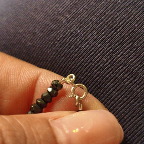 Choker necklace with faceted black spinel onyx style beads, like new
