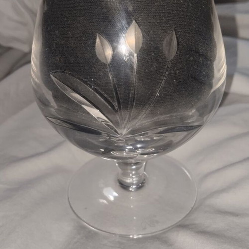 Studio N24 crystal cognac glass set of 6 with diamond engraving