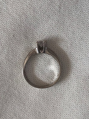 Silver solitaire ring