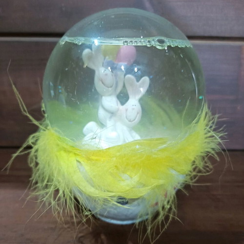 Easter snow globe and egg vintage set like new