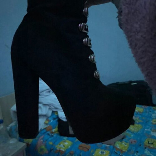 High-heeled boots 12cm like new, black size 38