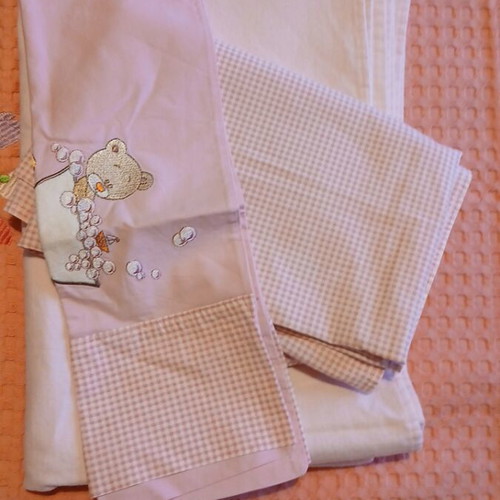 Baby layette like new with blankets, bathrobe and bedding set