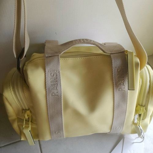 Rains shoulder bag, beige and yellow, waterproof fabric