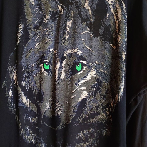 Gianni Rodini long-sleeve black blouse with wolf design used