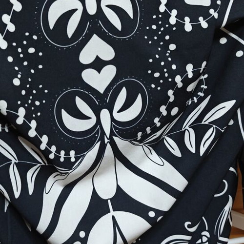 Peace + Chaos dress black and white with floral graphic print, like new