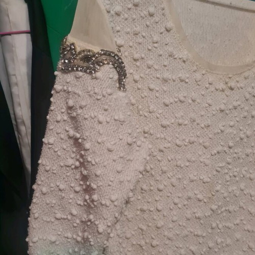 Zara wool blouse with rhinestones new, beige, size S/M
