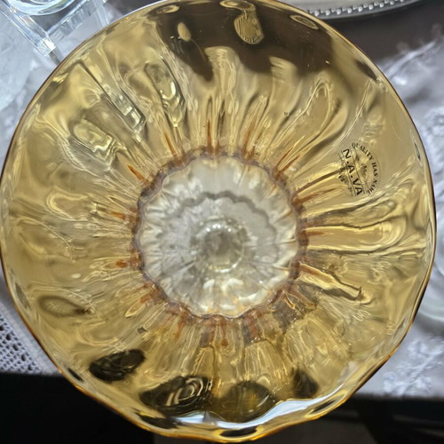 Vintage amber glass vase like new, N.A.V.A. series