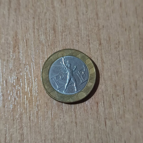 10 Francs France collectible coin 1990, used, bimetallic
