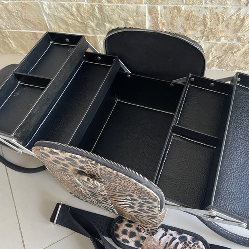 Sibel Professional Leopard Print Vanity Makeup Case