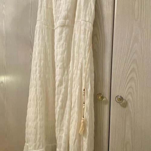 Long dress new, white, size M 38 10, cotton with viscose lining