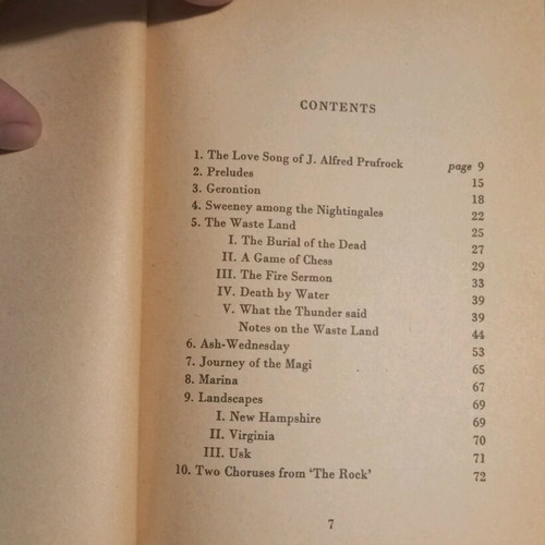 The Wasteland and Other Poems by T.S. Eliot like new, English